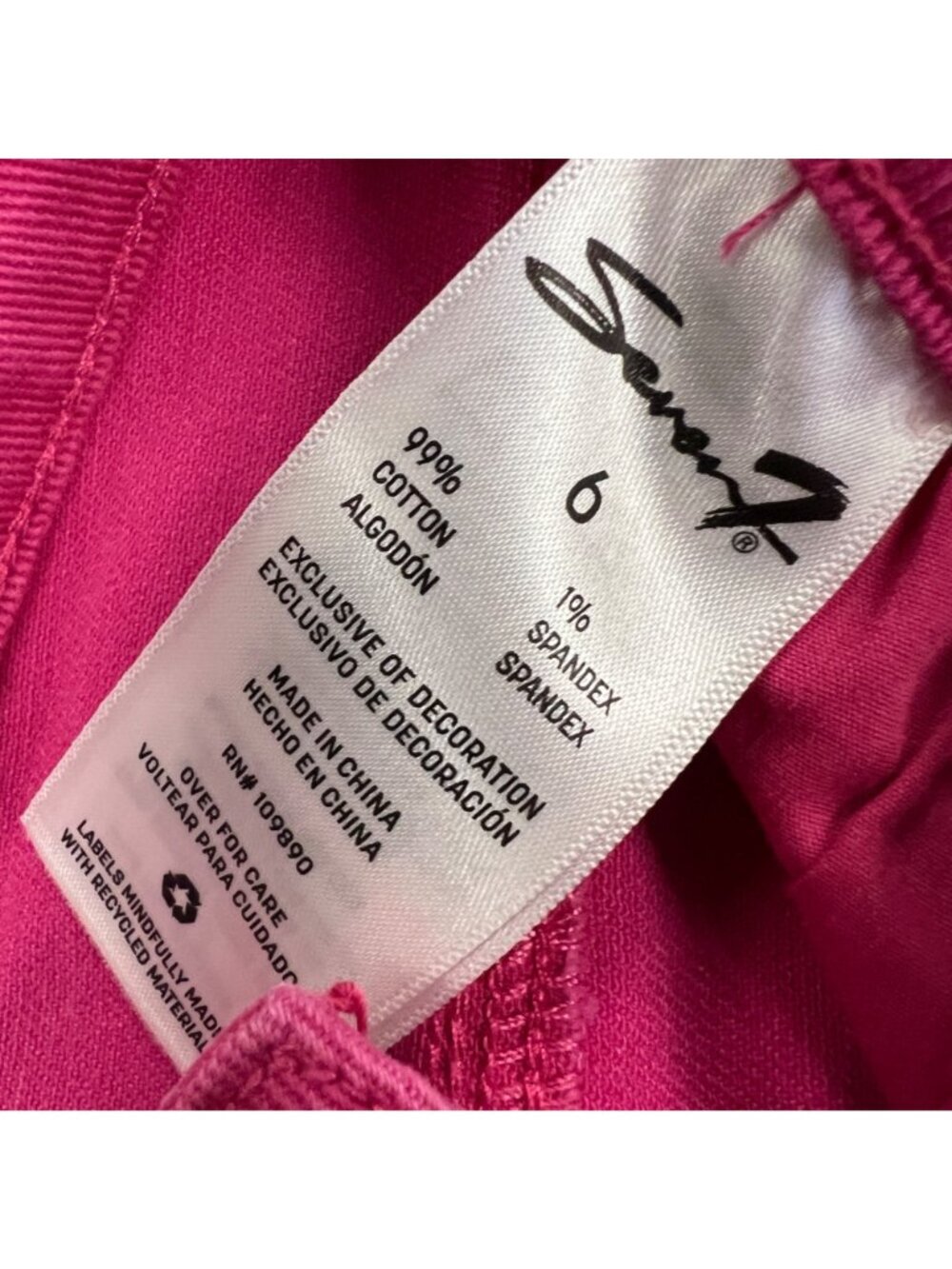 Seven 7 Womens Slim Straight Leg Jeans High Rise Pink Size 6 - Picture 6 of 7